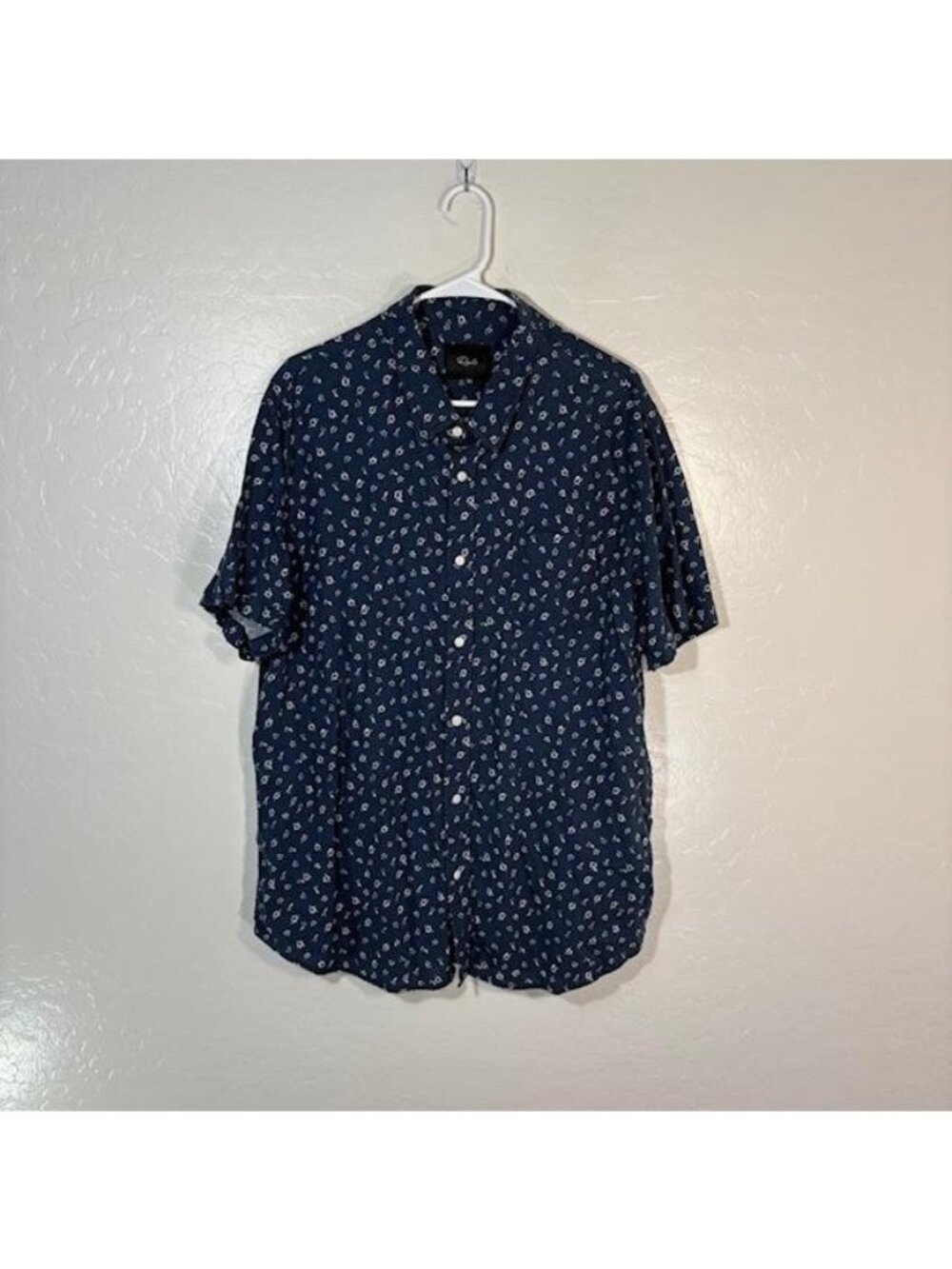 Rails Shirt Mens XXL Oahu Blue Carson Camp Collar Short Sleeve Button Up Floral